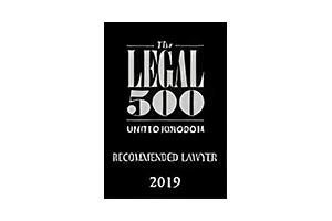 Legal 500 Recommended Lawyer — 2019